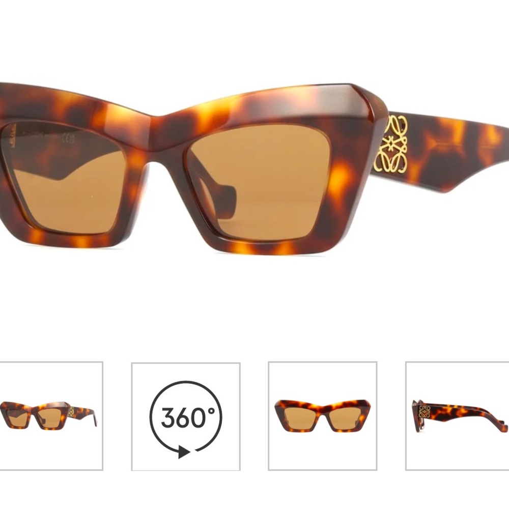 Brand new never worn Loewe sunglasses tortoise anagram cat eye glasses authentic